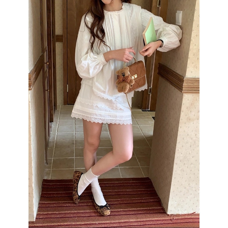 3th Morning ранна пролет нов дизайн риза с дантелен кант и пола Zy3783