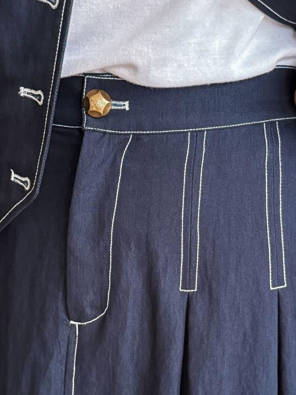 K3140 Ženski plus veličine denim set: veste i duga suknja, tamnoplava, rani jesen, elegante retro stil