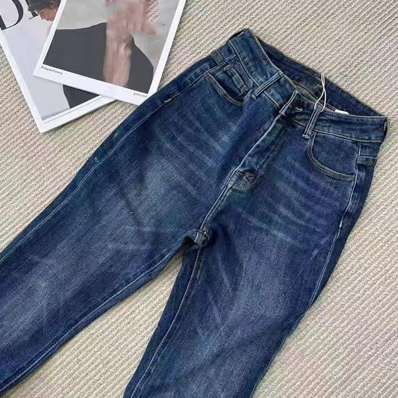Ženske traperice s visokim strukom, elastične, slim-fit bootcut