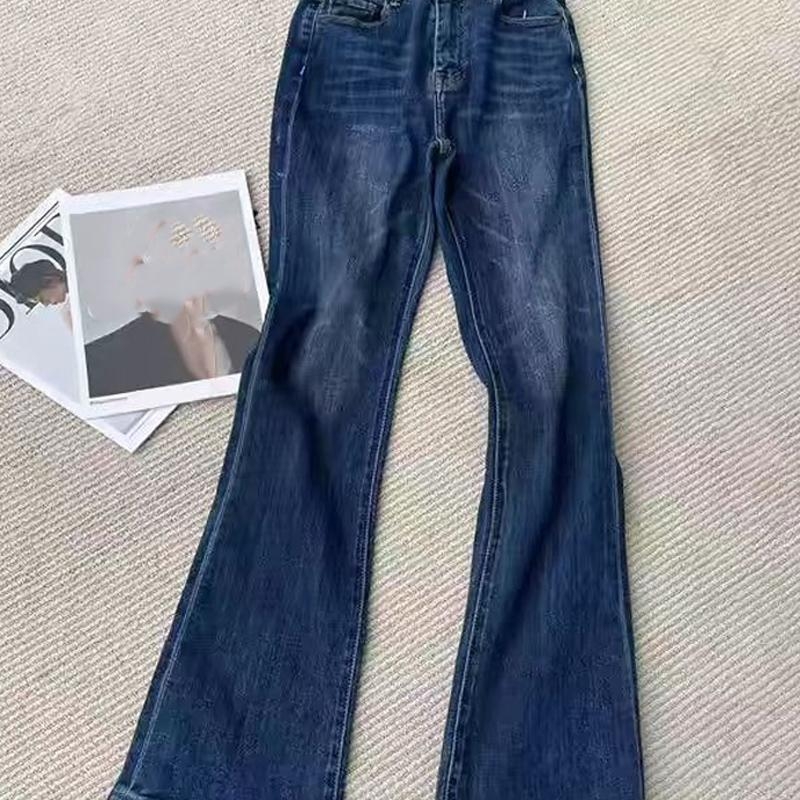 Ženske traperice s visokim strukom, elastične, slim-fit bootcut