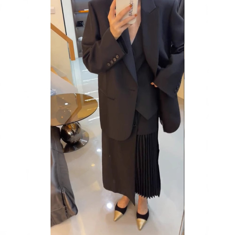 KAISIO Ženski tweed kostim, trodijelni set s blok boja – elegantan i profesionalan proljetni izgled