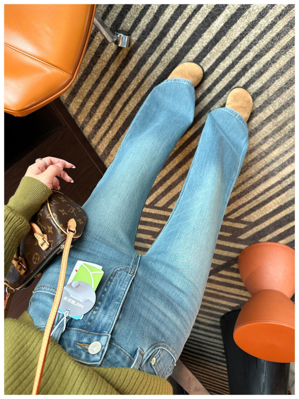 Original Comic Legs! Ženske traperice visokog pasa s elastičnim krojem bootcut, jesen 2025, uski kroj, svestrane svakodnevne hlače