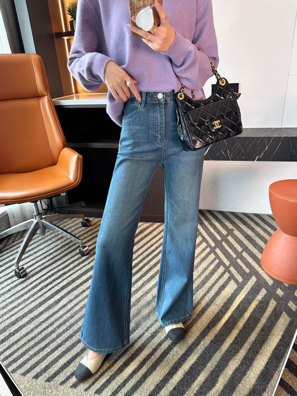 Original Comic Legs! Ženske traperice visokog pasa s elastičnim krojem bootcut, jesen 2025, uski kroj, svestrane svakodnevne hlače