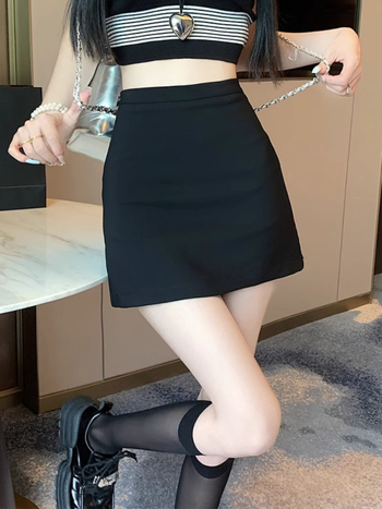 Mini suknja s visokim strukom, tijelo-prilagođena Harajuku stil