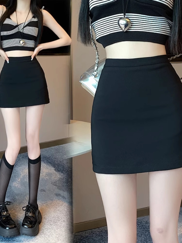 Mini suknja s visokim strukom, tijelo-prilagođena Harajuku stil