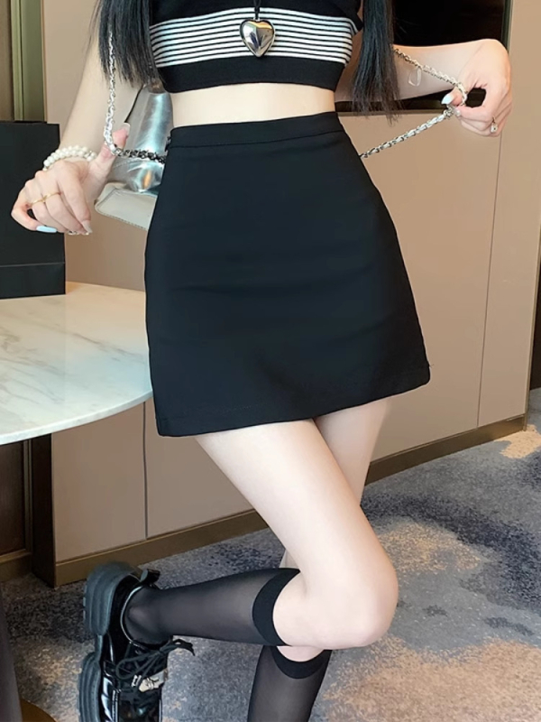 Mini suknja s visokim strukom, tijelo-prilagođena Harajuku stil
