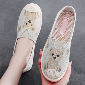 Ženske tenisice slip-on od platna, prozračne i lake, Beijing stil, životinjski uzorak