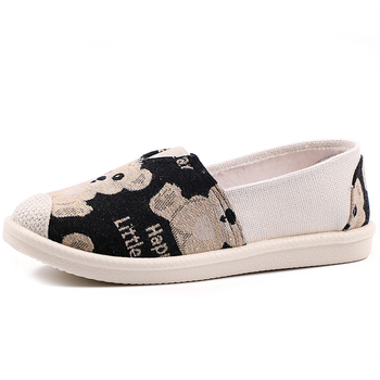 Ženske tenisice slip-on od platna, prozračne i lake, Beijing stil, životinjski uzorak
