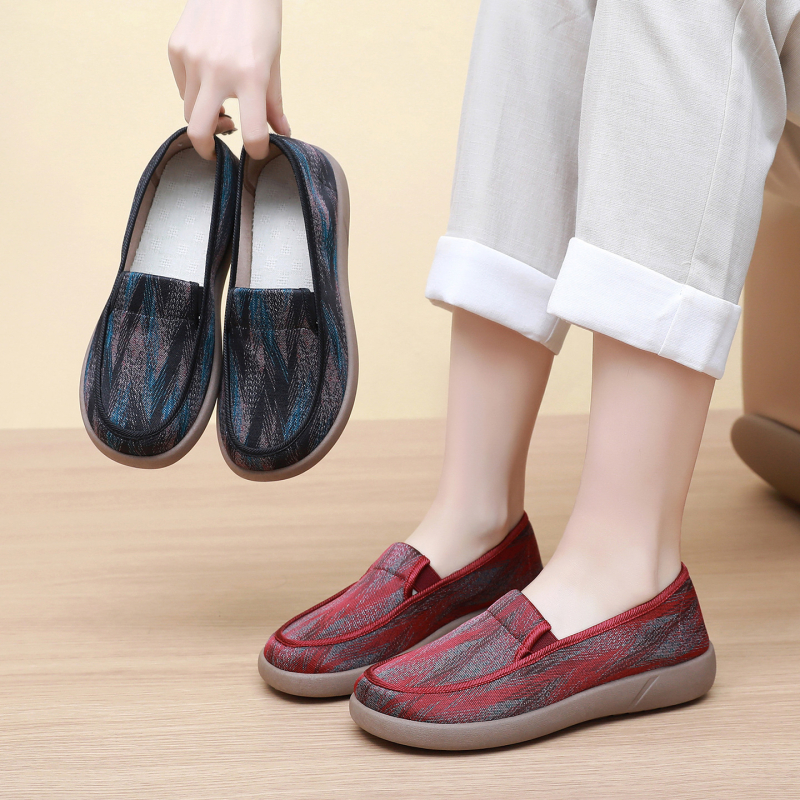 Ženske platnene cipele, lagane slip-on, s okruglom prstom, udoban đon, za proljeće i jesen