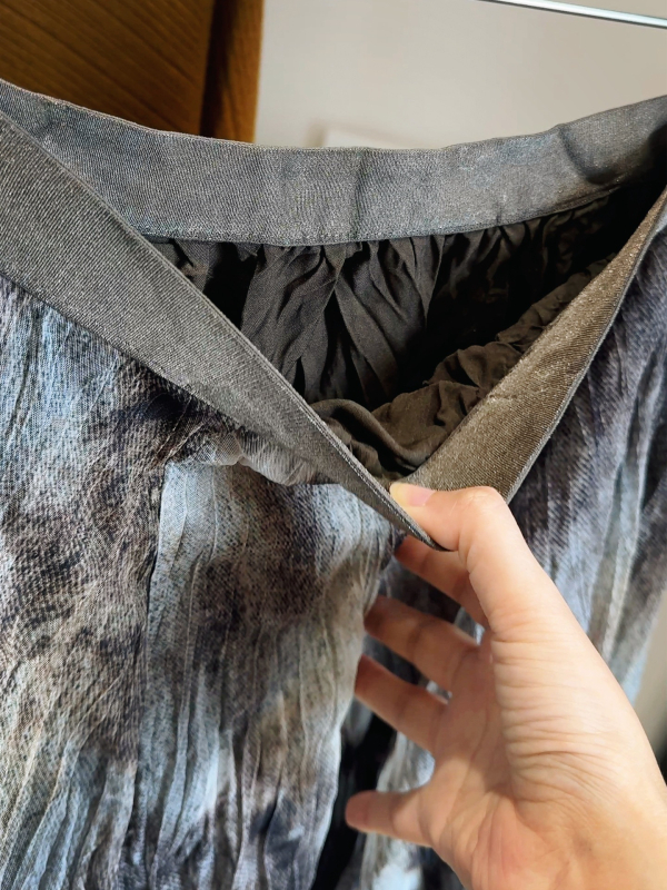 Ženska mrežasta midi suknja s tie-dye uzorkom, nepravilan rub, jesen-zima retro stil