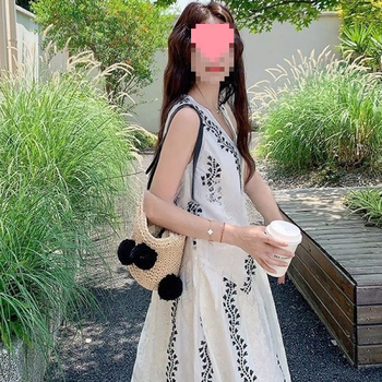 Ženska haljina bez rukava s otiskom, ljetni ležerni kroj, duga haljina, elegantan stil
