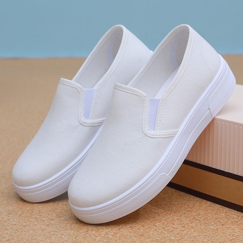 Ženske ljetne cipele za posao, slip-on, protuklizna ravna potplat, jednobojne, stil platnenih cipela po uzoru na Stari Pekin