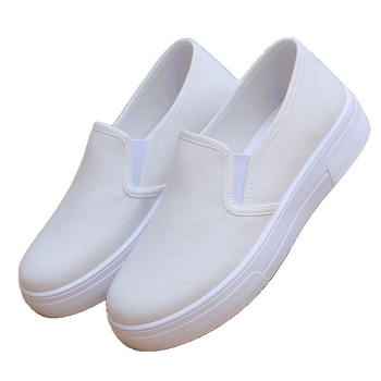 Ženske ljetne cipele za posao, slip-on, protuklizna ravna potplat, jednobojne, stil platnenih cipela po uzoru na Stari Pekin