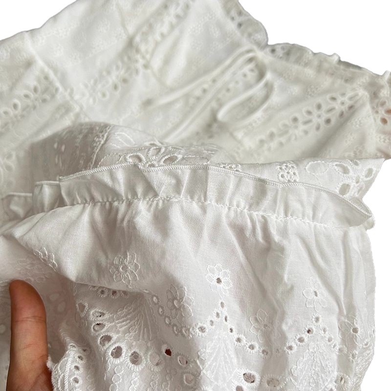 Haljina s čipkom za slojevito nošenje, korejskog stila, vitka silueta, bijela žakard haljina A-linije za proljeće i ljeto