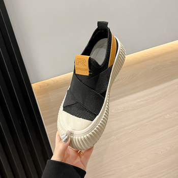 Ženske platnene tenisice slip-on s prozračnim mrežastim gornjim dijelom, debeli potplat za povećanje visine, svakodnevne i moderne.