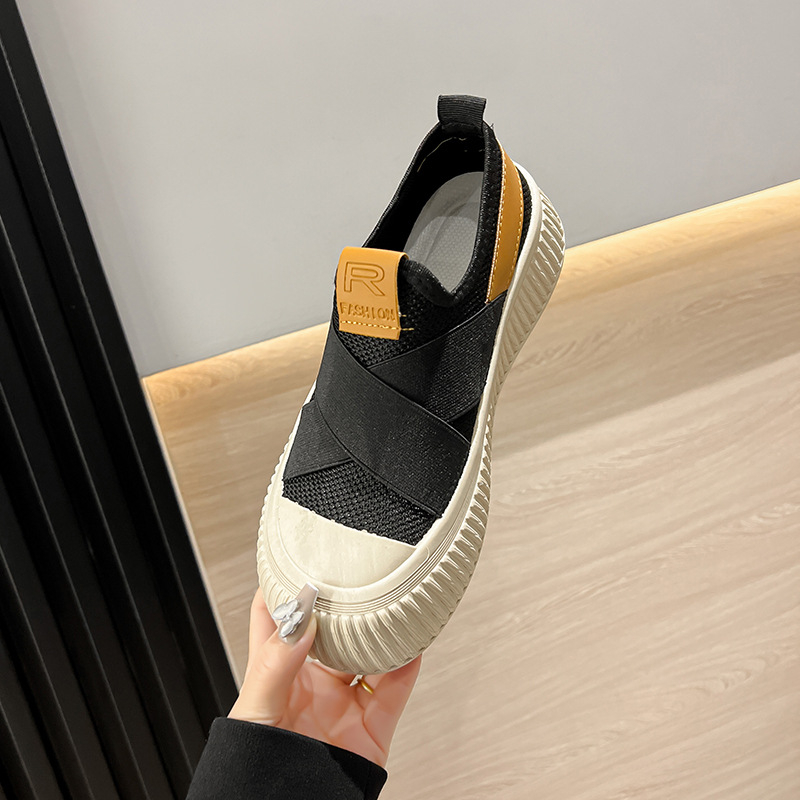 Ženske platnene tenisice slip-on s prozračnim mrežastim gornjim dijelom, debeli potplat za povećanje visine, svakodnevne i moderne.