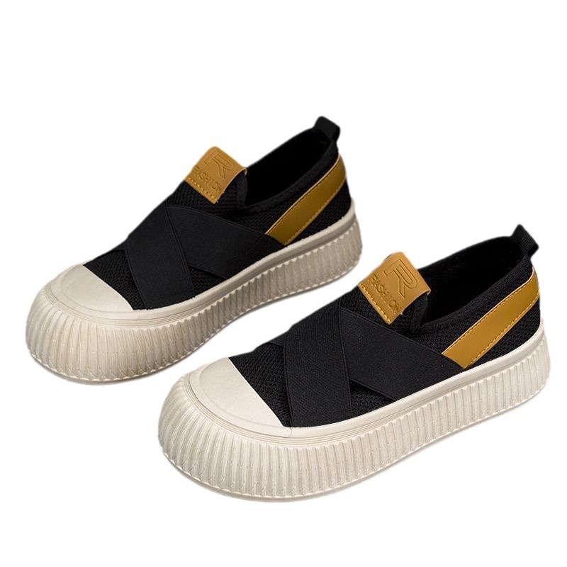 Ženske platnene tenisice slip-on s prozračnim mrežastim gornjim dijelom, debeli potplat za povećanje visine, svakodnevne i moderne.