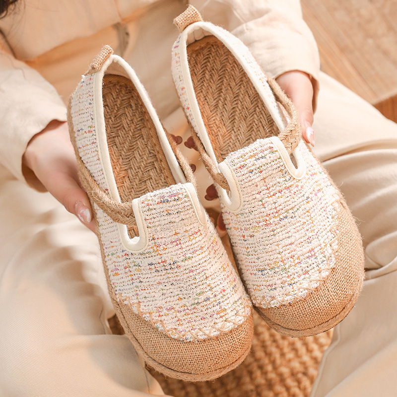2026 nova Chanel-inspirirana ženska platnena obuća od pamuka i lana, slip-on s malim otvorom, pekinške platnene cipele