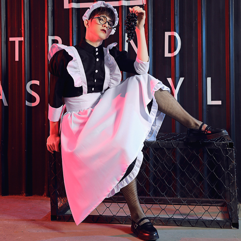 ACNG Otaku kostim sobarice – unisex, anime cross-dressing, za scenske nastupe, duga haljina