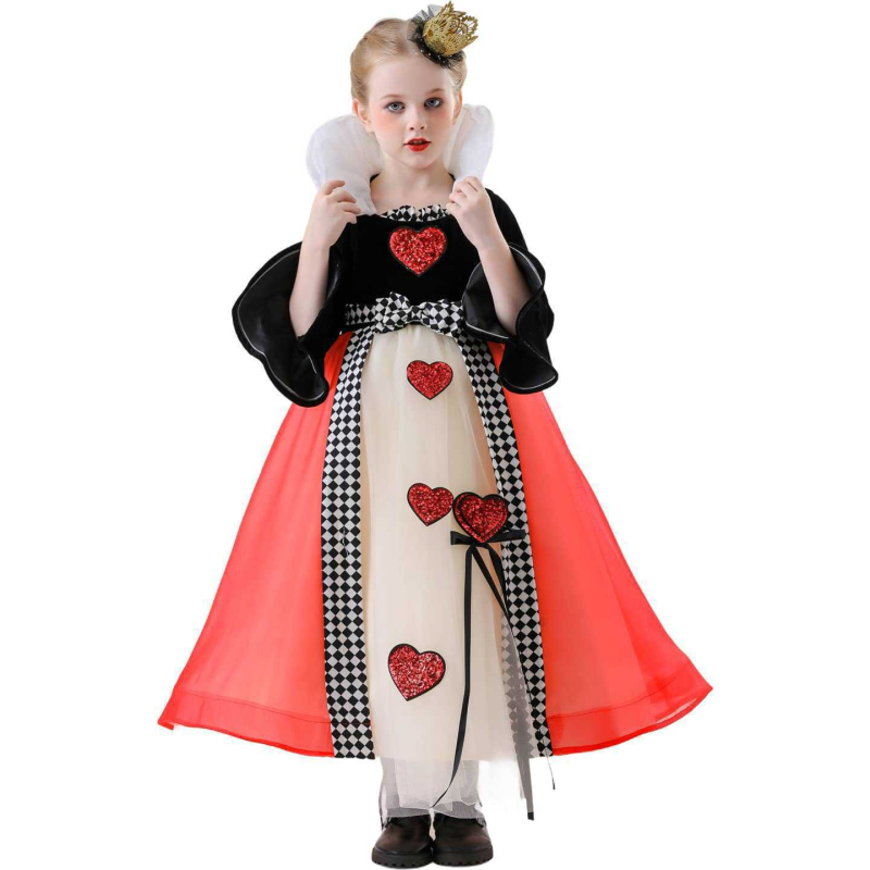Halloween: Dječja haljina od mrežastega tila – Kraljica Srca, tutu suknja za princezu, cosplay kostim Crvena Kraljica