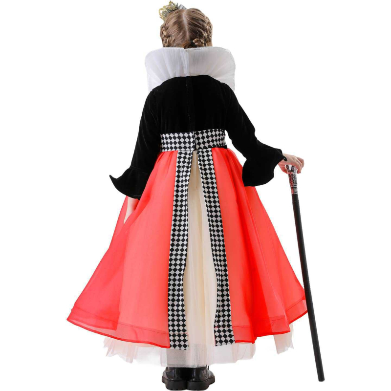 Halloween: Dječja haljina od mrežastega tila – Kraljica Srca, tutu suknja za princezu, cosplay kostim Crvena Kraljica