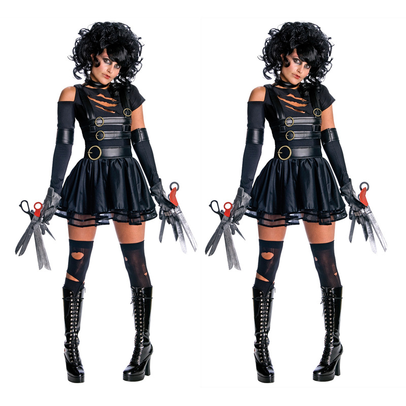 Ženski kostim za Halloween u ulozi Edward Scissorhands, lik iz filma i TV-a, za zabave i plesne nastupe