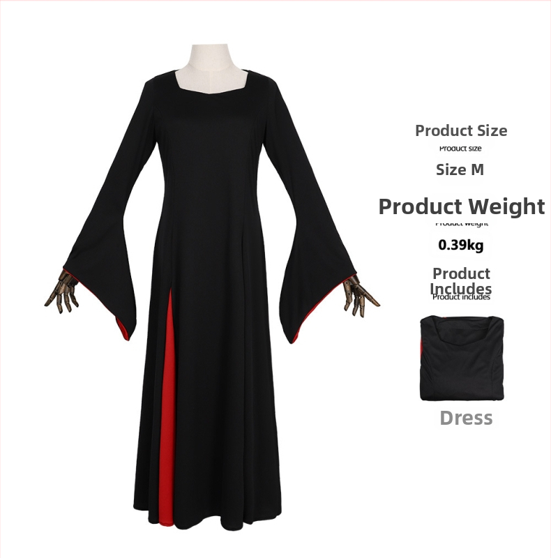 Morticia Addams cosplay kostim za Halloween – scenska izvedba, Obitelj Addams (Cosplay Cousin Itt)