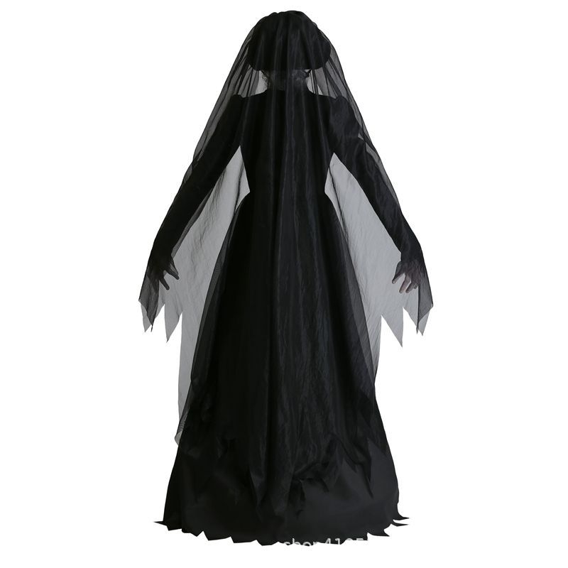 Halloween kostim za zabavu: crna vjenčanica za duha-vampira, cosplay