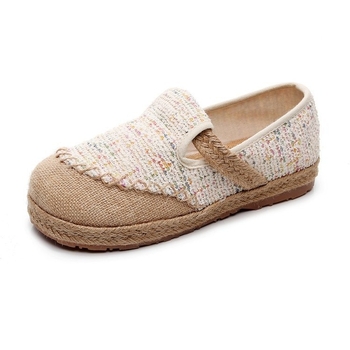 Ženske lanene tenisice u pastoralnom stilu starog Pekinga, slip-on tenisice od platna, prozračne, ribarske tenisice