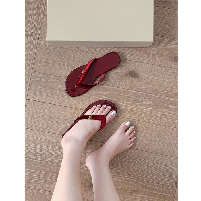 Mekana kožna verzija! Ženske sandale ploskog stila s thong remenom i gumom