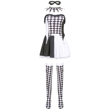 Veličine S-XL: Drag Queen vampirski klaun kostim za Halloween, cosplay s kariranim Harlequin uzorkom