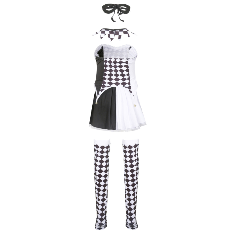 Veličine S-XL: Drag Queen vampirski klaun kostim za Halloween, cosplay s kariranim Harlequin uzorkom