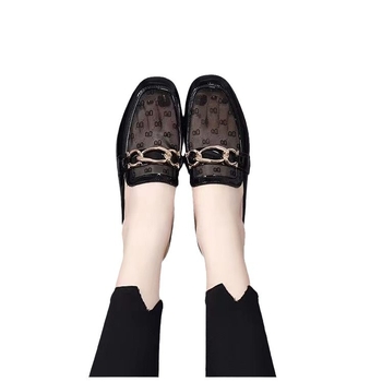 Ženske mrežaste slip-on mokasine s izrezima, niski pet, ljeto 2024