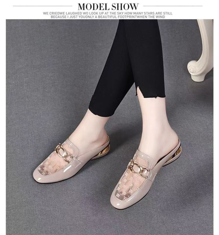 Ženske mrežaste slip-on mokasine s izrezima, niski pet, ljeto 2024