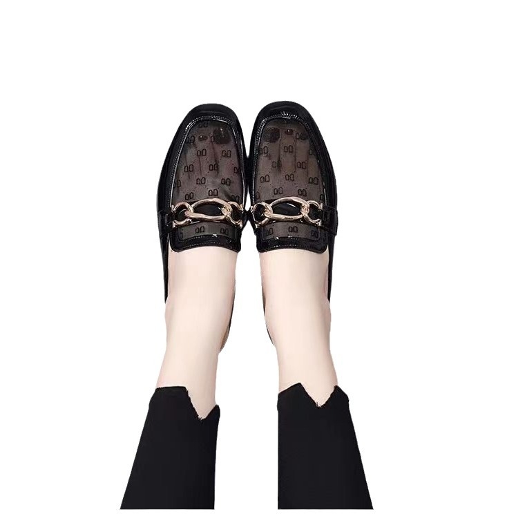 Ženske mrežaste slip-on mokasine s izrezima, niski pet, ljeto 2024