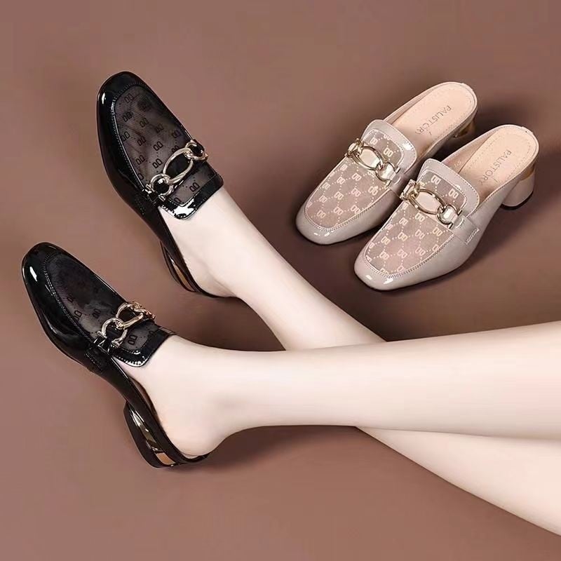 Ženske mrežaste slip-on mokasine s izrezima, niski pet, ljeto 2024