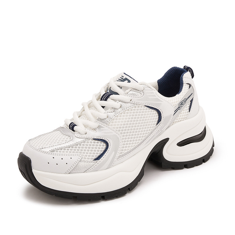 2024 Ženske bijele tenisice s debelim potplatom i skrivenim povećanjem visine – Dad Shoes stil