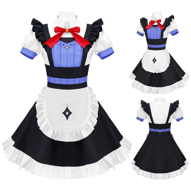 Kostim maid cosplay s orijentalnim oblacnim dizajnom, Yin Feixing stil, anime kostim