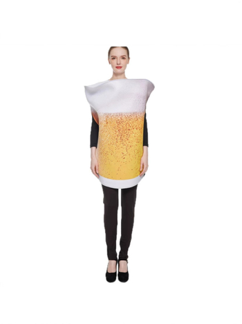Halloween cosplay kostim — zlatni unisex kombinezon u obliku čaše za pivo, za zabavu i nastup