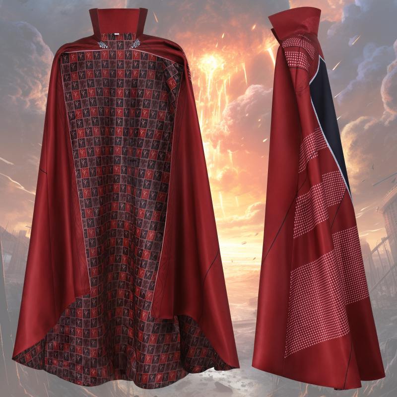 Crveni plašt superjunaka za cosplay, za Halloween, od poliestera-spandeksa