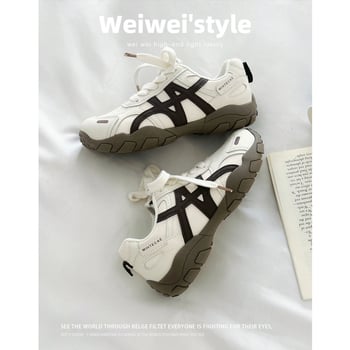 Weiwei Girl 680-2 Patike za trening s debelim potplatom za žene, vezanje, proljeće 2026, svakodnevne sportske tenisice