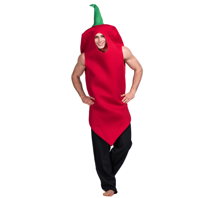 Eraspooky cosplay kostim čili papričice, unisex, poliester, prilagodljiv, scenski kostim za Halloween