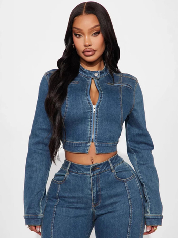 Ženski denim set: jakna i hlače, jesen 2025, europsko-američki street retro stil