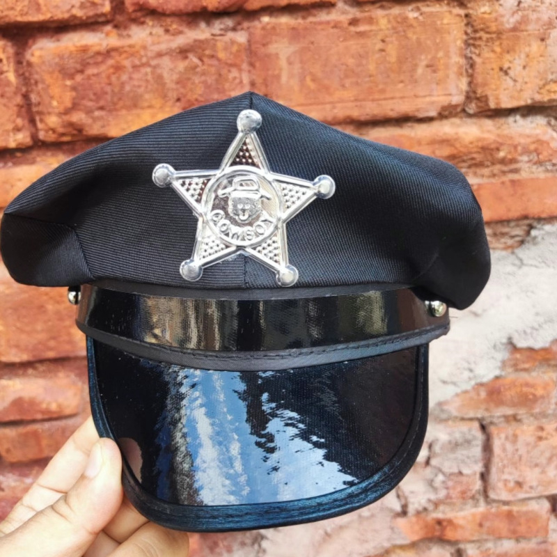 Odrasli policijski cosplay kostim u crnom spandeksu – Halloween izvedba