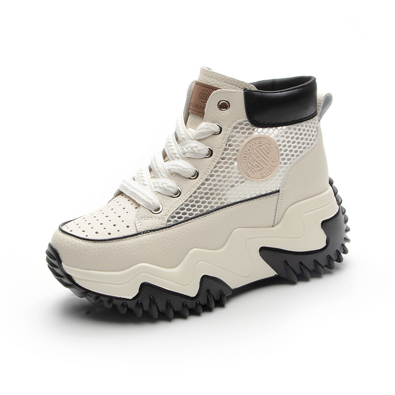 Ženske ljetne tenisice s platformom od 7 cm, prozračan mrežasti gornji dio, lagane casual tenisice stila dad shoes