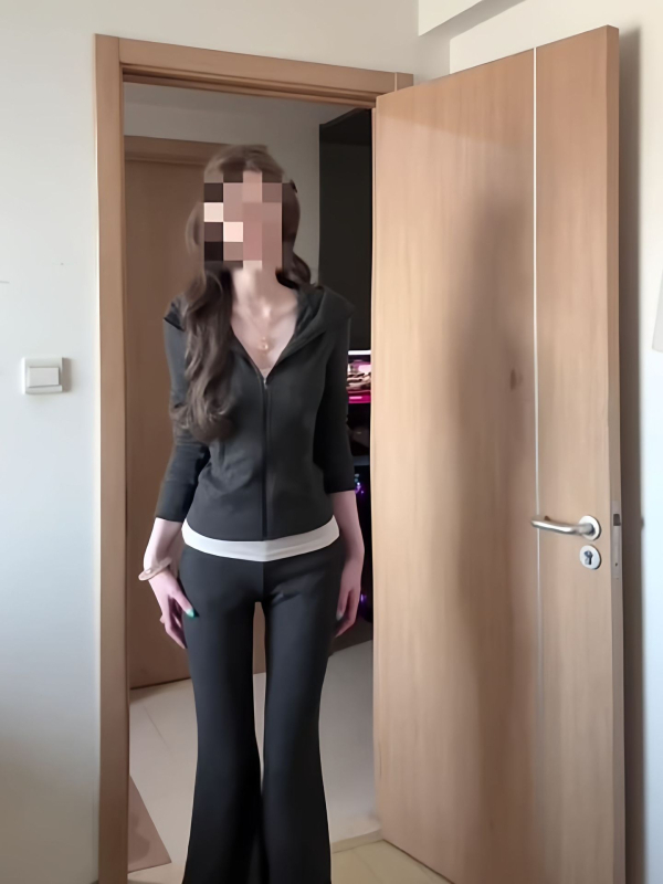 Ženski sportski set u korejskom stilu za proljeće i jesen, uski kroj, hoodie kardigan i hlače zvonastog kroja, casual dvodijelni set