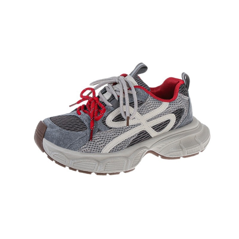 Vanphna Ženske cipele s dvostrukim vezivanjem, stil dad shoes, zima 2025, lagane, debelim potplatom, casual sportske tenisice