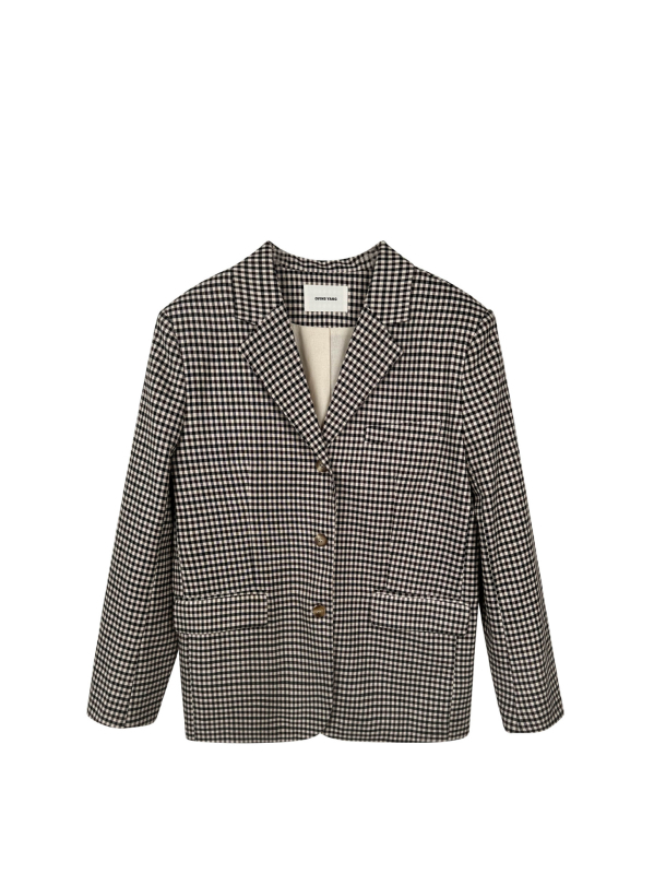 OVINSYANG Žensko karirano sako za proljeće i jesen, elegantan retro fakultetski stil