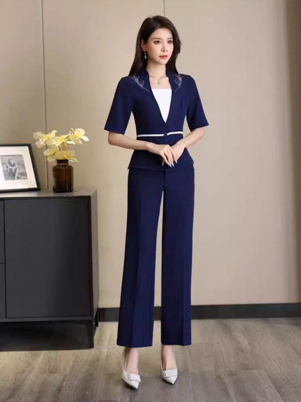 A9007 Ženski uniformni komplet za kozmetički salon, kratkih rukava, elegantan outfit za masažu stopala i wellness centar