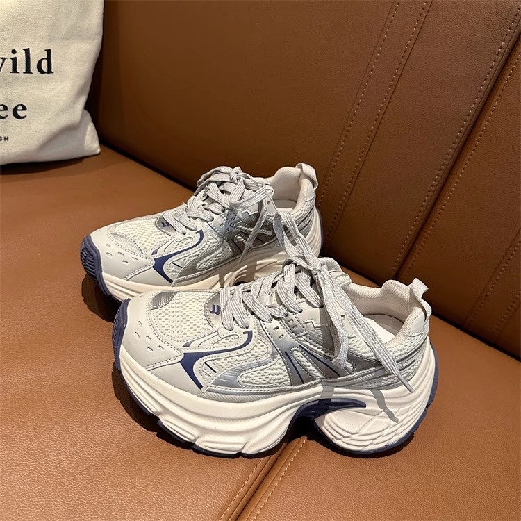 Ženske tenisice tipa dad shoes s prozračnim gornjim dijelom i debelim potplatom za povećanje visine, svakodnevne sportske tenisice 2024